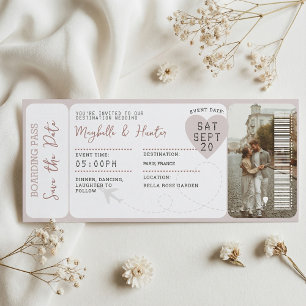 Carte magnétique de billet d'avion pour mariage de