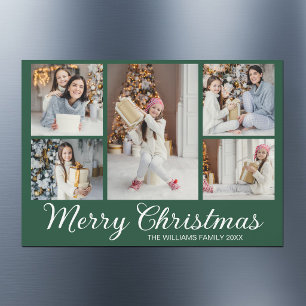 Carte magnétique de collage de photos de Noël chic