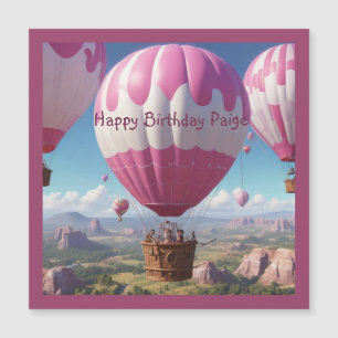 Carte magnétique de l'anniversaire du ballon à air