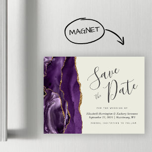 Carte magnétique de mariage en ivoire à agate viol