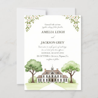 Carte Magnétique de Mariage Florale Élégante | Aqu
