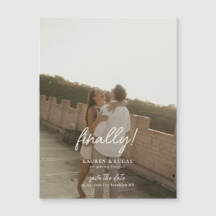 Carte magnétique de mariage moderne avec photo pou
