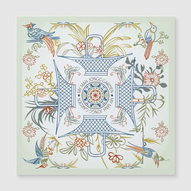 Carte magnétique de mon jardin Mah Jongg (Devant)