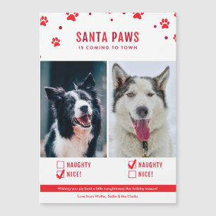 Carte magnétique de Noël à deux chiens