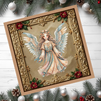 Carte magnétique de Noël Angel encadrée