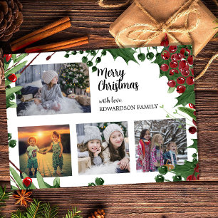 Carte magnétique de Noël avec collage de photos de