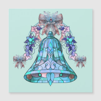 Carte magnétique de Noël Bell bleue