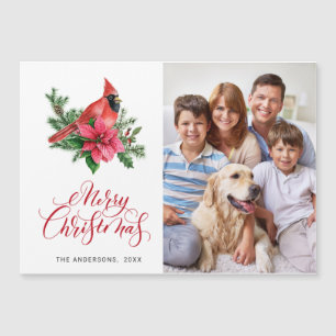 Carte magnétique de Noël Cardinal Rouge