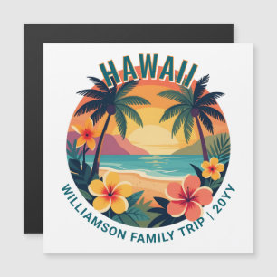 Carte magnétique de voyage rétro personnalisée Haw