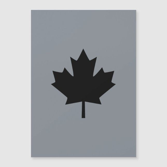 Carte Magnétique Décor canadien en feuille d'érable noire (Devant)