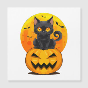 Carte Magnétique Déguisement Halloween Citrouille Chat Noir