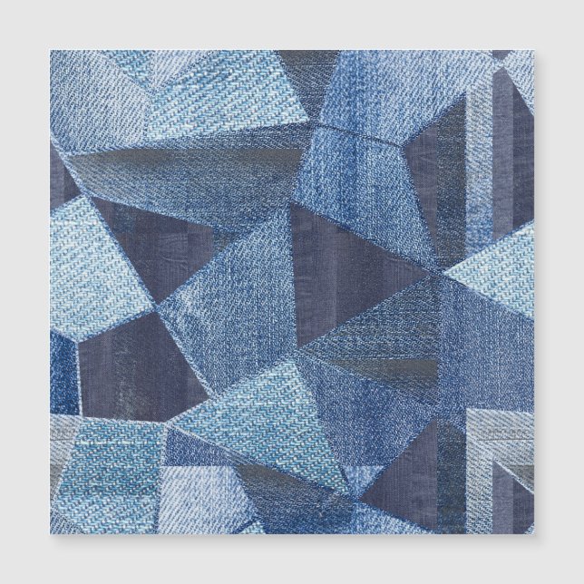 Carte Magnétique Denim Urban : Patchwork à rayures détendues. (Devant)