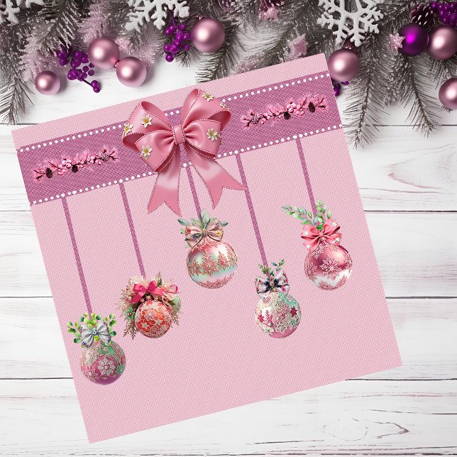 Carte magnétique des boules de Noël uniques (Lace like Christmas balls.)