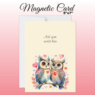 Carte magnétique des chouettes mignonnes de texte