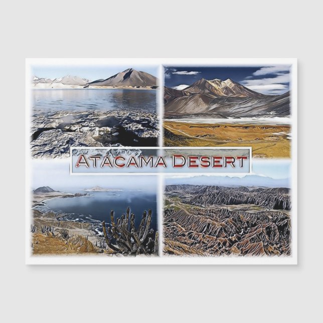 Carte Magnétique Désert d'Atacama - Chili - Mosaïque - (Devant)