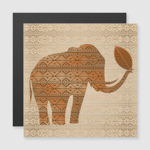 Carte Magnétique Design d'art tribal des éléphants