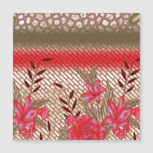 Carte Magnétique Design de tissu complexe avec motifs floraux