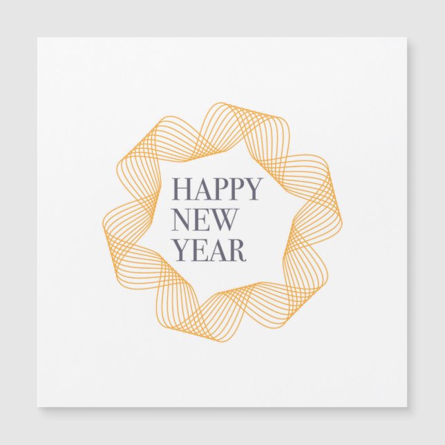 Carte Magnétique Design élégant et simple de "Bonne année" (Devant)