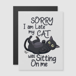Carte Magnétique Désolé, je suis en retard - Règles pour chats !