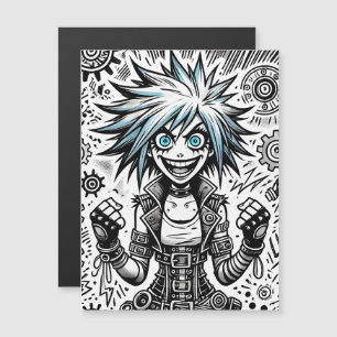 Carte Magnétique dessin animé joyeux art original blu_eyes black_a