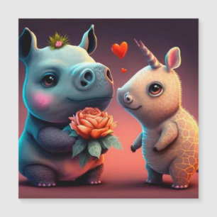 Carte Magnétique Dessin de Saint Valentin sur mesure