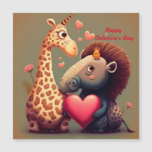 Carte Magnétique Dessin de Saint Valentin sur mesure