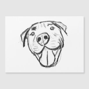 Carte Magnétique dessin pitbull simple amoureux des chiens noir bla