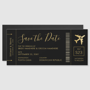 Carte Magnétique Destination Mariage Enregistrer la date Billet Mag