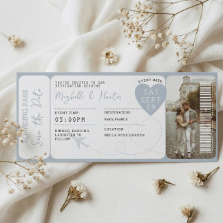 Carte Magnétique  Destination Wedding Boarding Pass Plane Ticket 