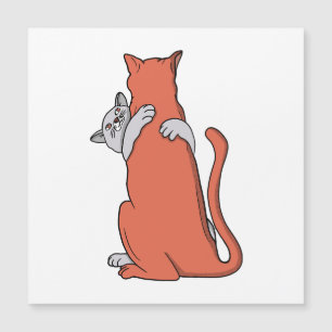 Carte Magnétique Deux chats s'unissent en amitié