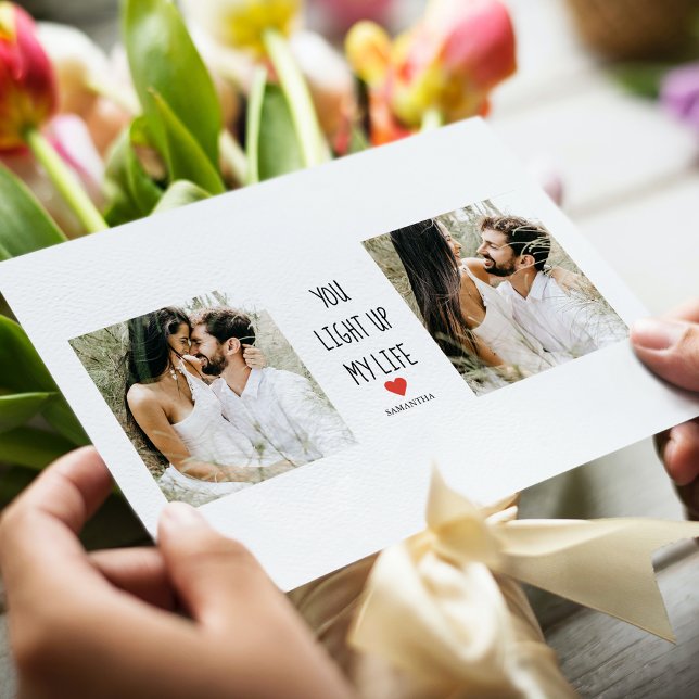 Carte Magnétique Deux photos | Happy Valentines Day | (Créateur téléchargé)