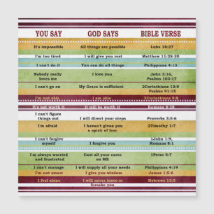 Carte Magnétique DIEU DIT DES vers de la Bible inspirante