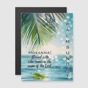 Carte Magnétique Dimanche des Rameaux Hosanna Écriture