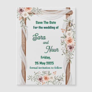 Carte magnétique d'invitation de mariage simple