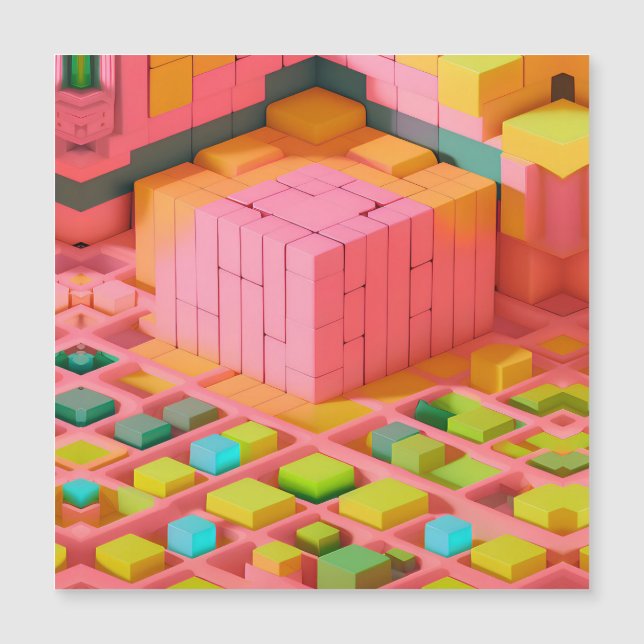 Carte Magnétique Douceur aux couleurs vives (Devant)