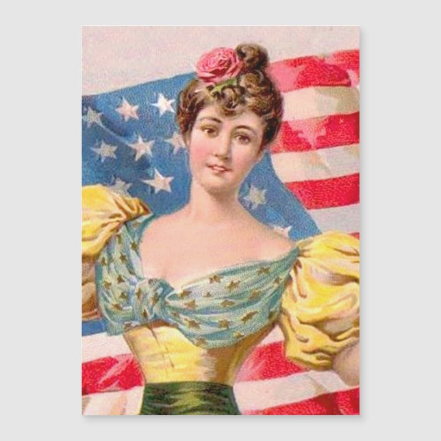 Carte Magnétique Drapeau américain Lady Liberty Independence (Devant)