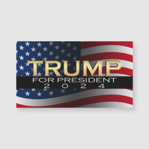 Carte Magnétique Drapeau américain Trump 2024 Gold Patriotic