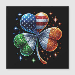 Carte Magnétique Drapeau irlando-américain FÊTE DE LA SAINT-PATRICK