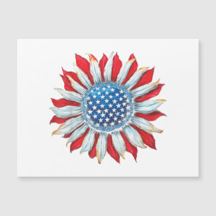 Carte Magnétique Drapeau Tournesol Américain 4 juillet Femmes Homme
