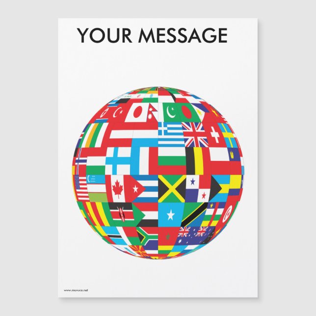 CARTE MAGNÉTIQUE DRAPEAUX DU MONDE (Devant)