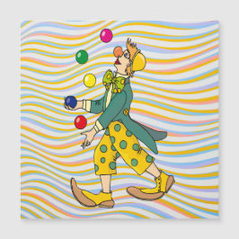 Carte Magnétique Drôle Clown Jouant Avec Des Boules Colorées