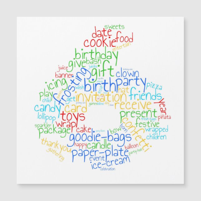 Carte magnétique du 6e anniversaire (Devant)