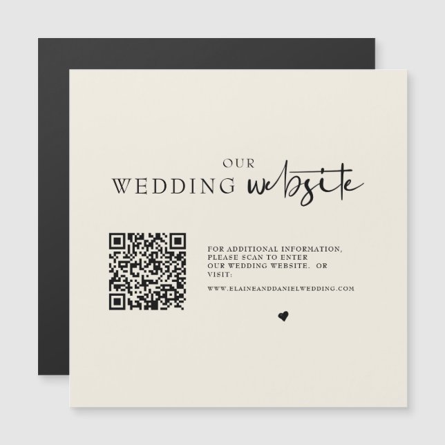 Carte magnétique du boîtier Mariage photo de code  (Devant / Derrière)
