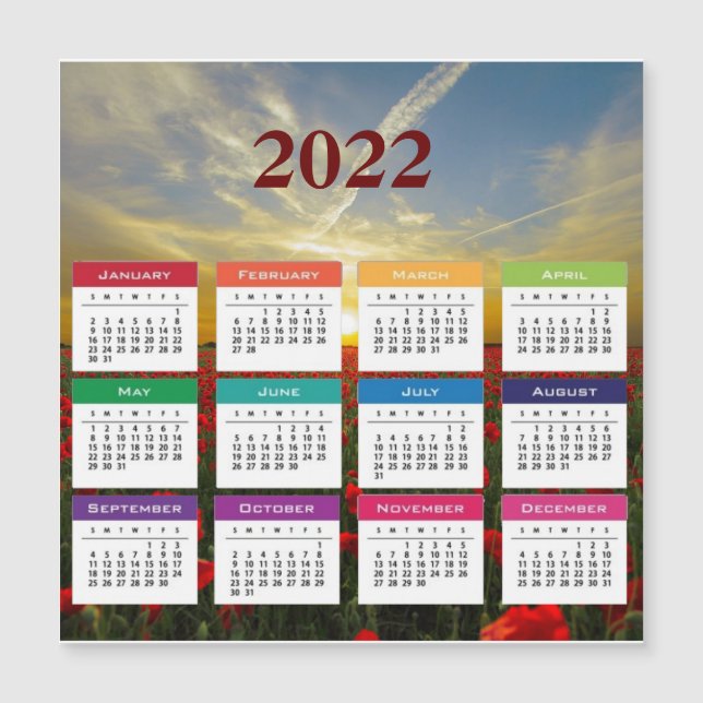 Carte magnétique du calendrier 2022 (Devant)