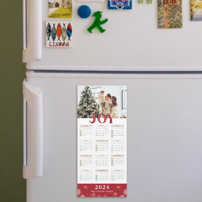 Carte magnétique du calendrier de joies photo pers (2024 Custom Photo Joy Calendar Magnetic Card)