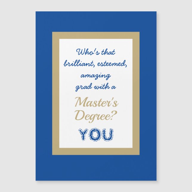 Carte magnétique du diplôme de maîtrise CUTE (Devant)