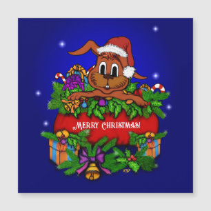 Carte magnétique du lapin de Noël