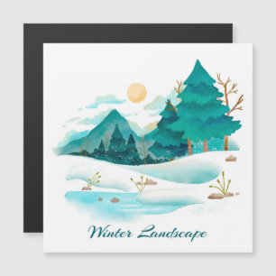 Carte magnétique du paysage hivernal