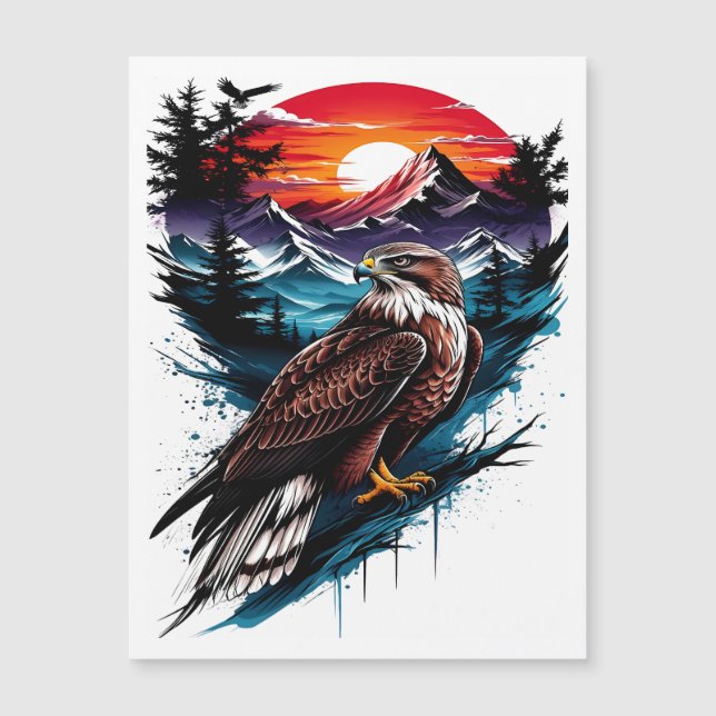 Carte Magnétique Eagle in the mountain (Devant)