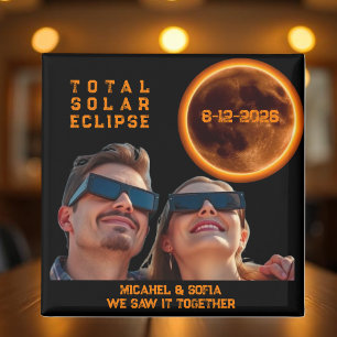 Carte Magnétique Éclipse solaire totale 2026 Photo souvenir